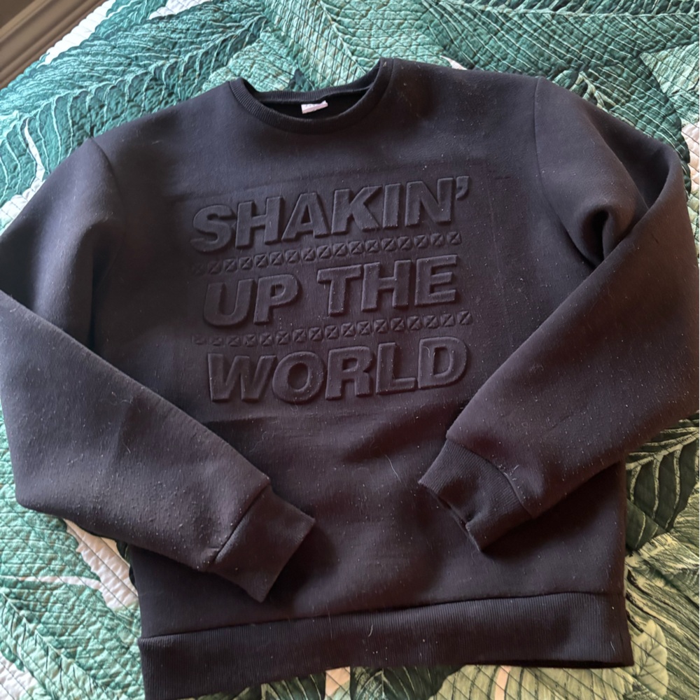 Zumba Black Embossed Crewneck Sweatshirt - 'Shakin' Up The World'